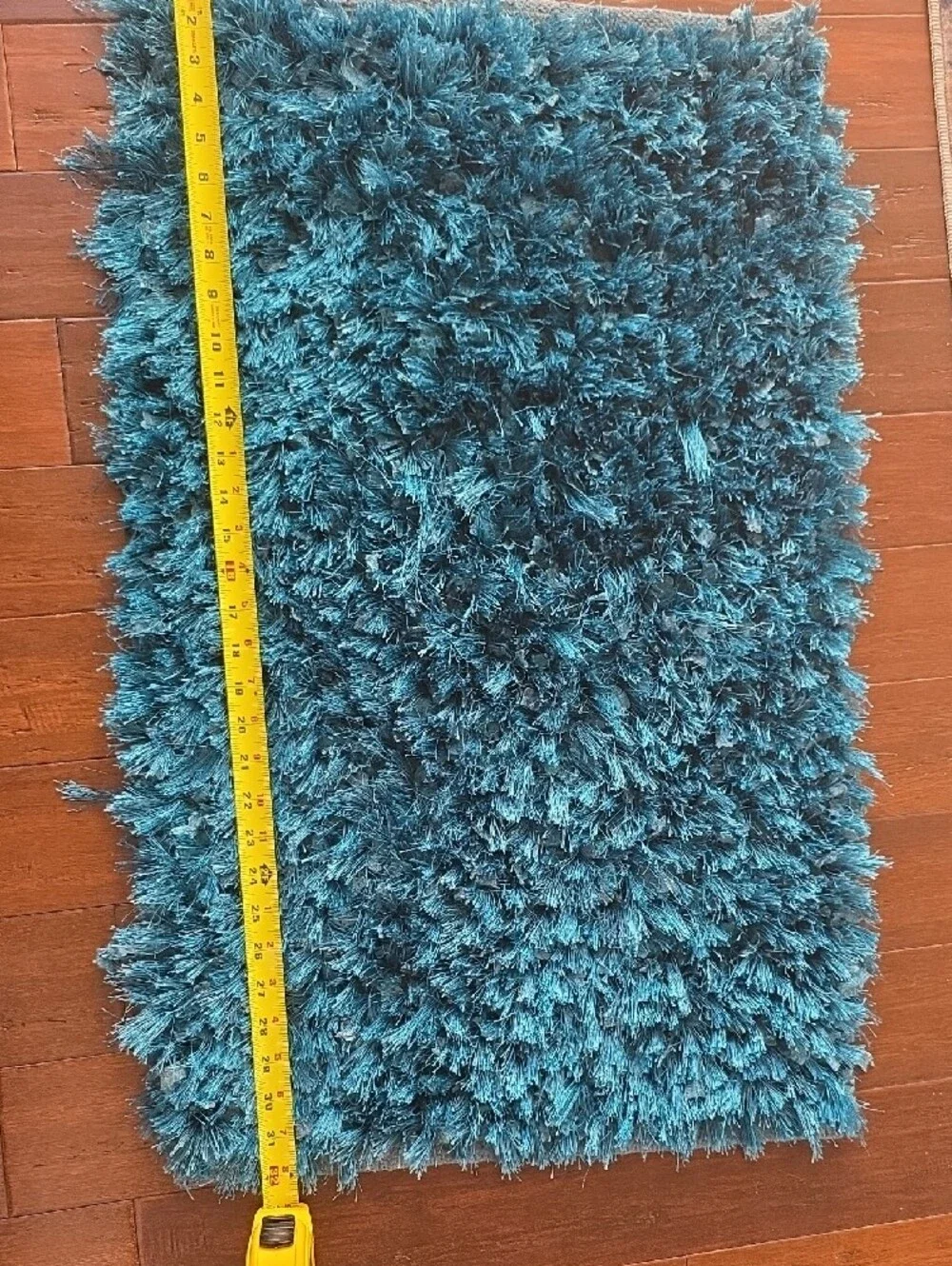 Teal Plush Shag Door Mat - Cozy Entry Accent